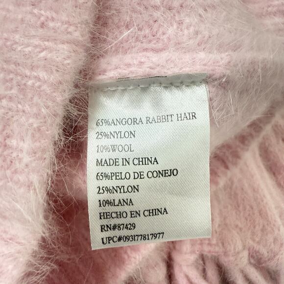 Angora Wool Pink Winter Hat Scarf Glove Set Womens 3 Piece Soft Fuzzy OS NWT - Picture 2 of 4